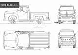 F100 Blueprint Camionetas Autocad sketch template