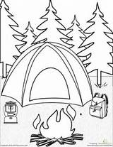 Coloring Camping Summer Pages sketch template