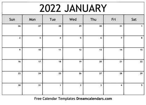 january  calendar  blank printable templates calendar