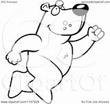 Bear Leap Taking Clipart Coloring Cartoon Vector Outlined Thoman Cory Royalty sketch template