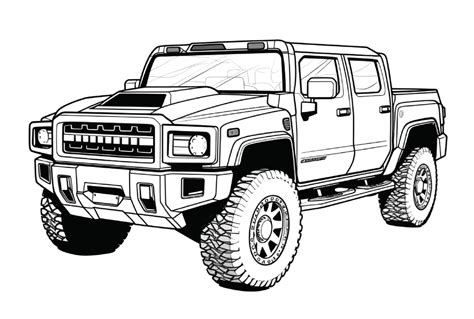 gmc hummer ev pickup trucks coloring page  printable coloring pages