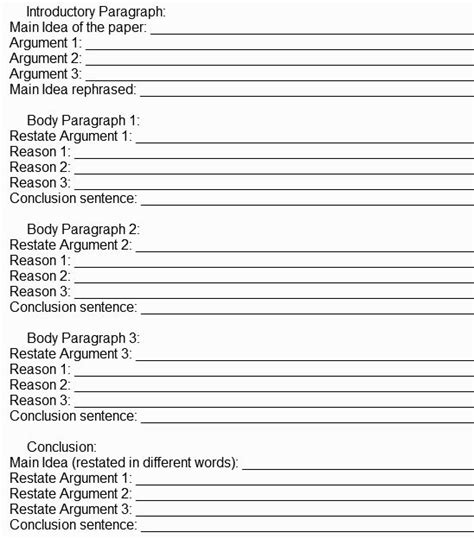 printable research paper outline template
