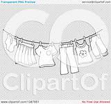 Clothes Laundry Drying Clipart Illustration Air Line Lineart Background Royalty Vector Visekart Transparent Clip Regarding Notes Quick sketch template