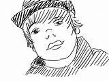 Justin Pages Coloring Bieber sketch template