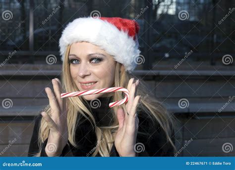 Girl With Candy Cane Stock Image Image 22467671