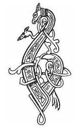 Celtic Kells Zoomorphic Book Designs Knots Coloring Patterns Viking Tattoo Animal sketch template