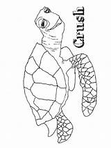 Nemo Finding Turtle Coloring Pages Getcolorings Color Colorin sketch template