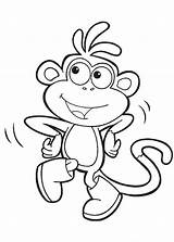 Dora Monkey Coloring Clipart Color Cartoon Clip Printable Pages Kids Google Cute sketch template