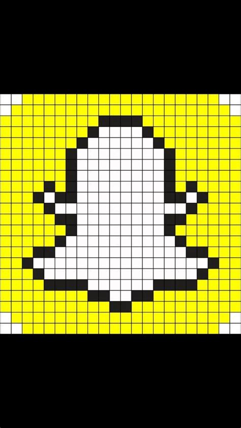 pixel art du logo snapchat pärlplattemönster pinterest