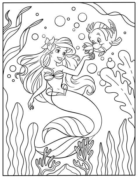 5 best disney princess ariel coloring pages printable pdf for free at