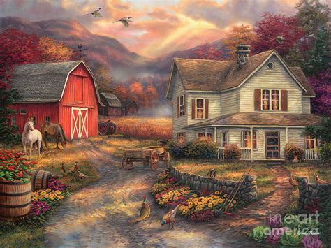 relaxing   farm painting  chuck pinson fine art america