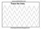 Tracing Worksheets Straight Preschoolers Zig Zag Worksheetfun Zigzag sketch template