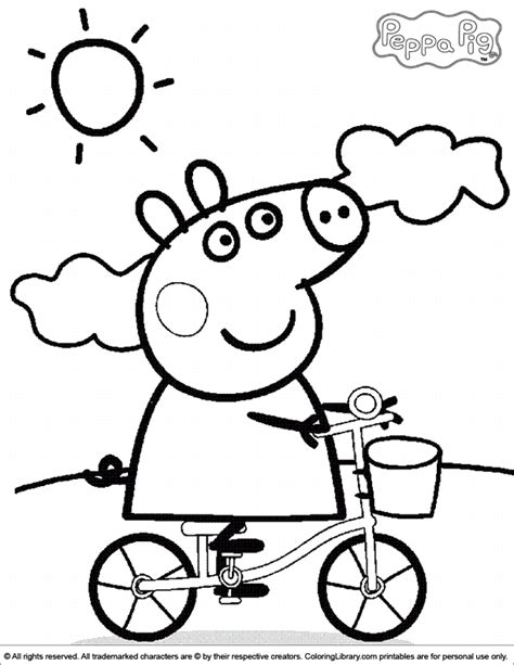 peppa pig coloring picture coloring library