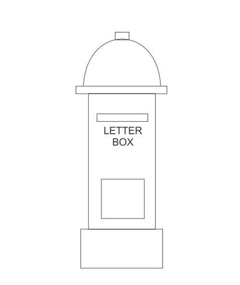 red post box colouring pages