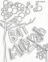 Mitzvah Coloring Pages Bar Bat Alley Doodle sketch template