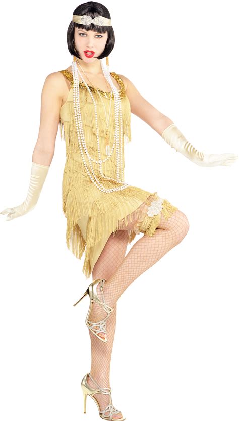 1920s gold flapper dress ladies fancy dress gatsby 20s charleston