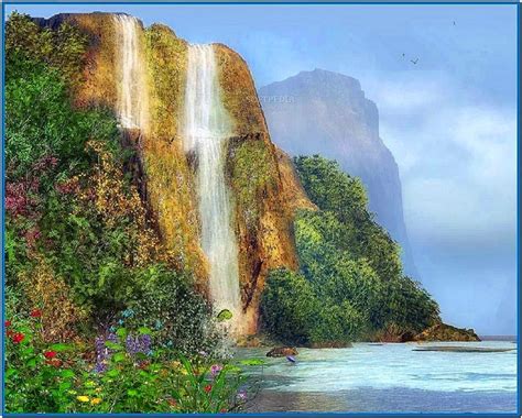 moving waterfall screensaver  sound  screensaversbiz