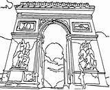 Arco Triunfo Monumentos Laminas Parigi Relacionados sketch template