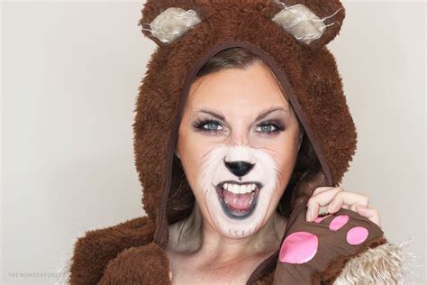 cute bear makeup tutorial for halloween bear makeup halloween eye