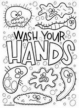 Washing Colouring Germ Hygiene Germs Murales Escolares Preschoolers Teacherspayteachers Preescolar Doodles Ingles Colorear Juntos Aprendemos sketch template