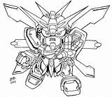 Gundam Sd God Coloring Lineart Pages Version Wing Chibi Deviantart Favourites Add Burning sketch template