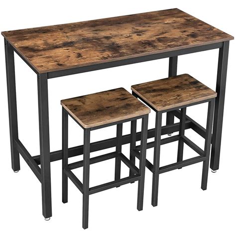 vasagle bar table set bar table   bar stools breakfast bar table
