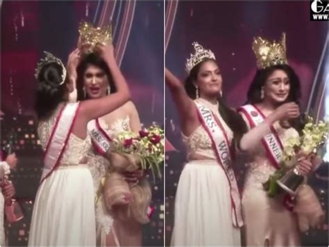 video mrs sri lanka had crown snatched from head moments after win
