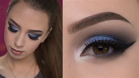dramatic blue smokey eye makeup tutorial youtube