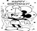 Mouse Birthday Coloring Happy Mickey Pages Printable Goofy Disney Baby sketch template