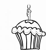 Cupcake Coloring Birthday Cupcakes Pages Kids Candle Line Drawing Cliparts Clipart Printable Template Templates Library Bestcoloringpagesforkids Clip sketch template