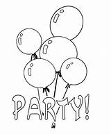 Party Coloring Balloons Pages Birthday Balloon Clipart Printable Templates Cliparts Color Clip Pooh Happy Library Crafts Drawing Kitty Hello Kids sketch template