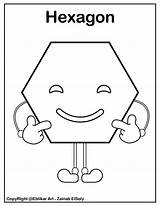 Coloring Pages Hexagon Shapes Preschool Shape Kids Printable Basic Emoji Set Worksheets Choose Board sketch template