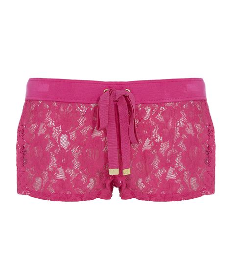 Juicy Couture Lace Shorts In Pink Gold Lyst