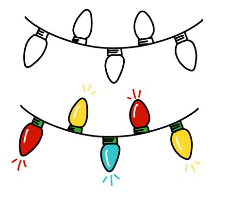 image   strands  hand drawn christmas lights  outlined
