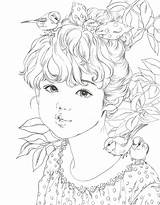 Coloring Pages Girl Girls Etsy Fairy Korean Book Momo Poem sketch template