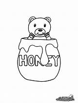 Honey Coloring Pot Pages Bear Jar Drawing Kids Hide Color Sheets Getcolorings Coloringsky Getdrawings Disimpan Dari sketch template