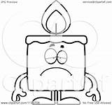 Candle Depressed Mascot Clipart Cartoon Outlined Coloring Vector Thoman Cory Royalty sketch template
