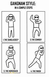 Gangnam Style Steps Simple Tweet sketch template