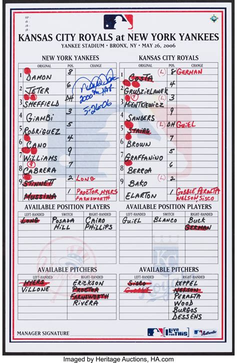 collecting mlb lineup cards   collecting  piece  history