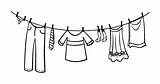 Clothesline Clothes Silhouette Line Drawing Clipart Laundry Clip Coloring Transparent English Clothespin Library Just Paintingvalley sketch template