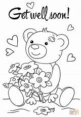 Soon Coloring Well Pages Cute Better Feel Printable Hope Cards Card Bear Kids Teddy Color Supercoloring Colouring Wishes Sheets Printables sketch template
