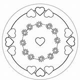Coloring Pages Chain Mandala Hearts Kigaportal sketch template