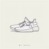 Yeezy 350 Boost Drawing Sketch Coloring V2 Pages Cloud Ez Drawings Paintingvalley Template Size sketch template