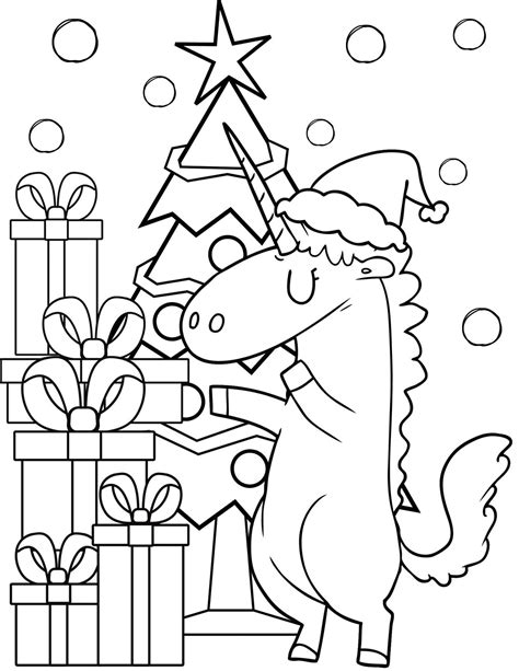 unicorn christmas coloring pages  christmas coloring etsy