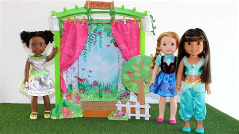 american girl wellie wishers garden theater set up and review american