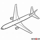 Boeing 767 Draw Step Sketchok sketch template