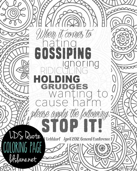 Lds Quote Coloring Page