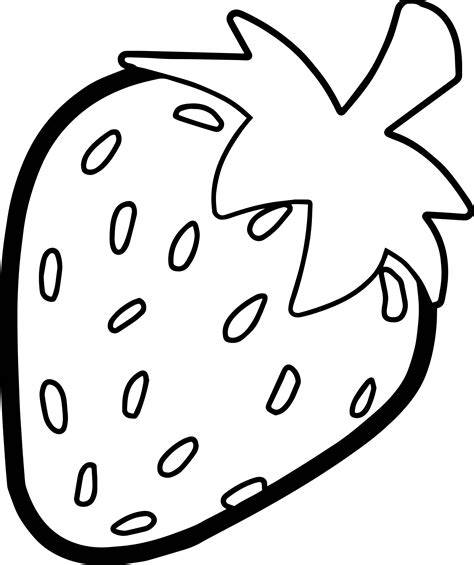 nice strawberry bold outline coloring page fruit coloring pages easy