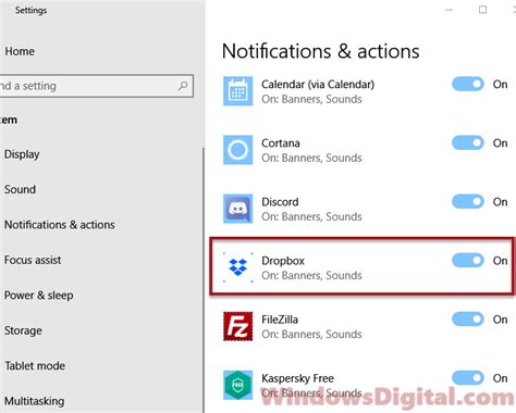 disable  dropbox   full notification message