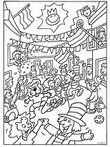 Feest Straat Carnaval Tekening Optocht Feestjes Voetballen Downloaden Uitprinten Bezoeken Kiezen Terborg600 Knutselen Koningsdag sketch template